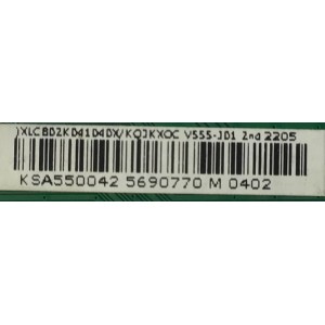 MAIN PARA SMART TV VIZIO 4K RESOLUCION (3840 x 2160) CON HDR / NUMERO DE PARTE XLCB02K041 / 715GB692-M0E-B00-004D / KSA550042 / 5690770 / PANEL TPT550WR-GS013.H REV:S1P / DISPLAY PT550GS01-3 / MODELO / V555-J09 LTC5E7